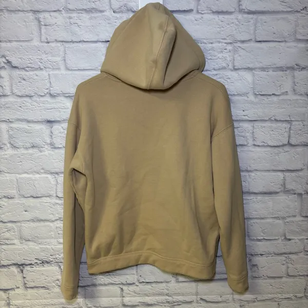 TOPSHOP Hoodie Quarter Zip Hooded Sweatshirt Tan Size 0-2 - Image 8