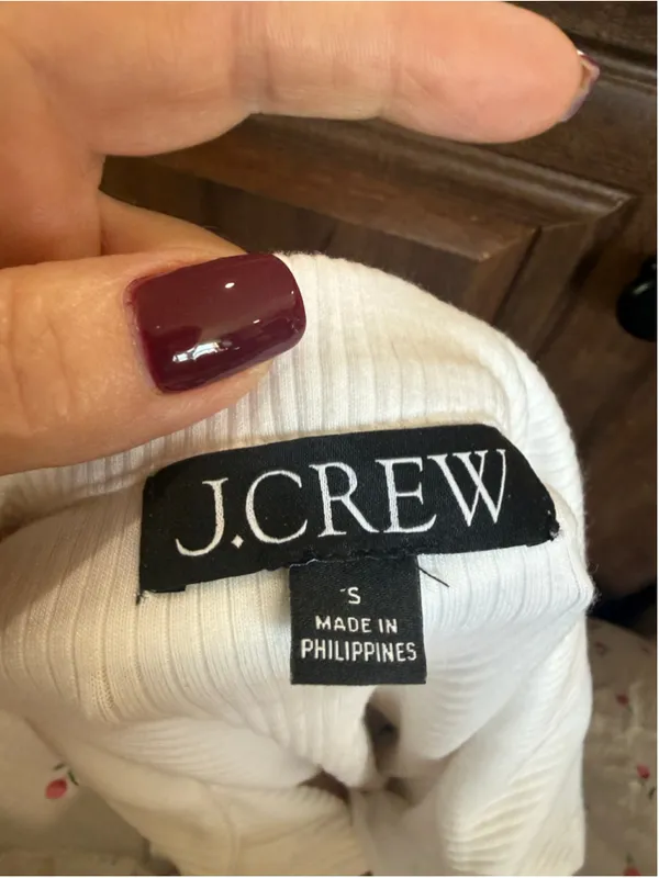 Women's J.Crew Ribbed Short Sleeve Polo Shirt White Size S - Image 4
