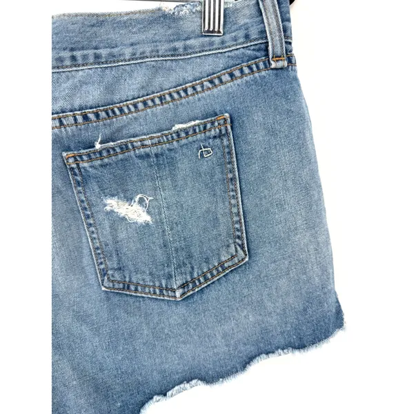 Rag & Bone Jean Shorts Gunner Distressed 30 Blue Raw Hem Cut Off Premium Denim - Image 5