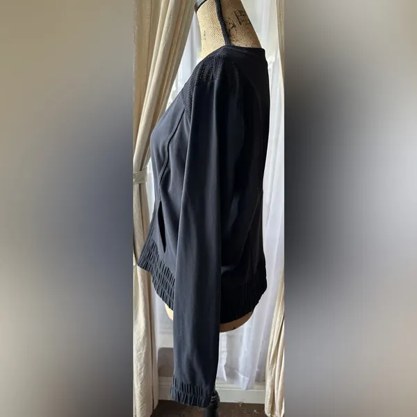 Lucy Black Supplex Nylon Blend Stretch Mesh Zip Front Jacket Size L - Image 5
