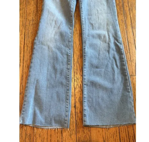 ZARA X Good American ZW Denim Sculpting Jumpsuit Flare Leg, Size 2 - Image 3