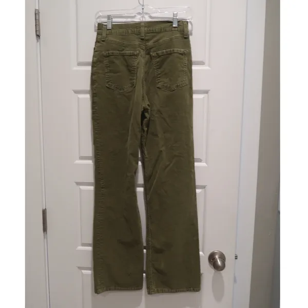 IVKO Womens Olive Green High‎ Waist Corduroy Pants EU 38 Capsule Cotton Europe - Image 5
