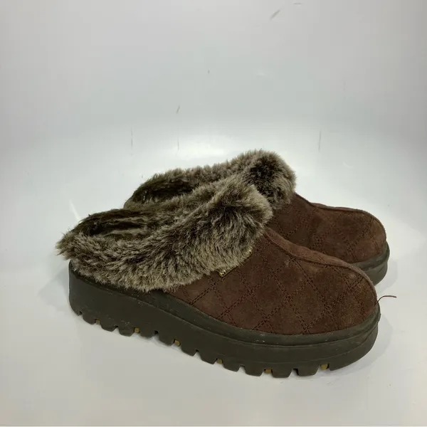 Skechers Y2K platform mules slip on shoes faux fur lined‎ size 6.5 - Image 2