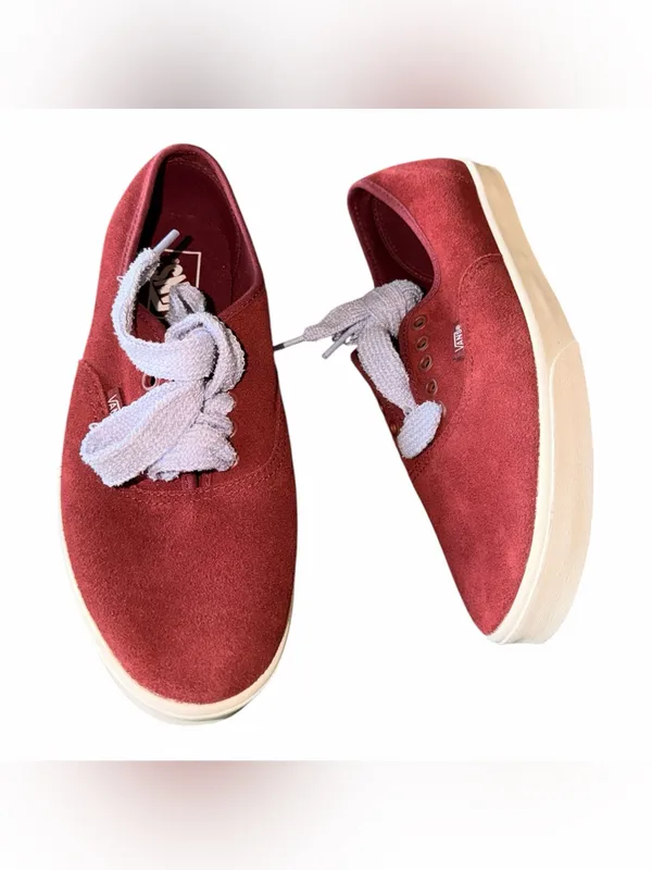 NEW Vans Authentic Suede Pomegranate/Snow White Lace Up Sneaker SZ-9.5 - Image 3