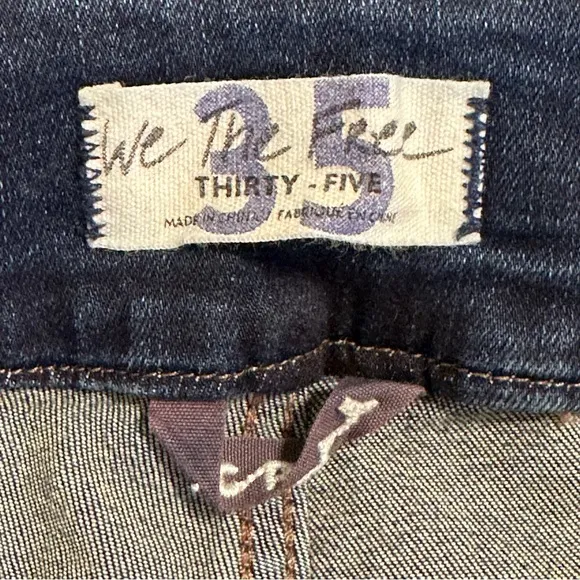 Free People Curvy High Rise‎ Lace Up Skinny Jeans Jegging Blue 35x29 - Image 5