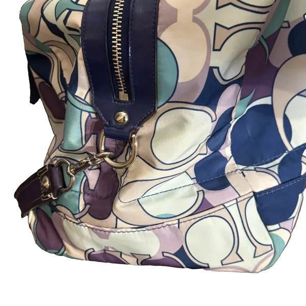 Coach Womens Tote Travel Bag Multicolor Kyra Soho Print F77285‎ Blue Purple Grey - Image 10