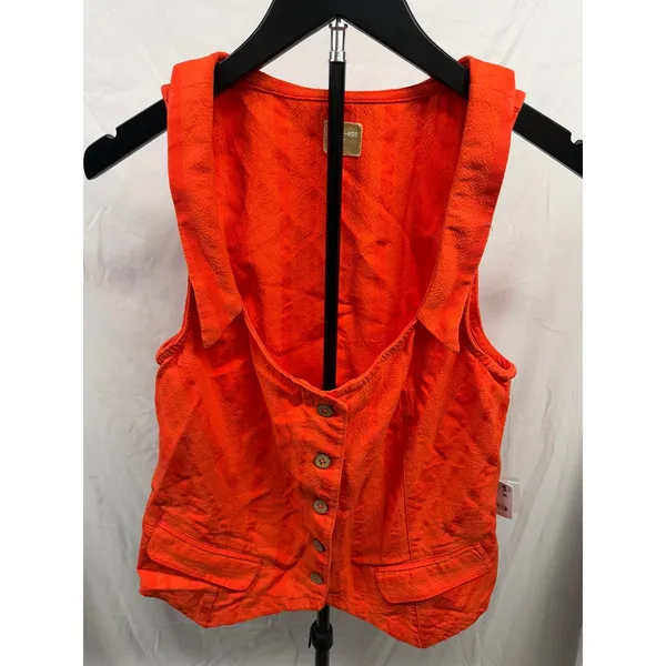 Free People NEW Free-Est Cara Cherry Tomato Red Collared‎ Vest Top Striped Small - Image 3