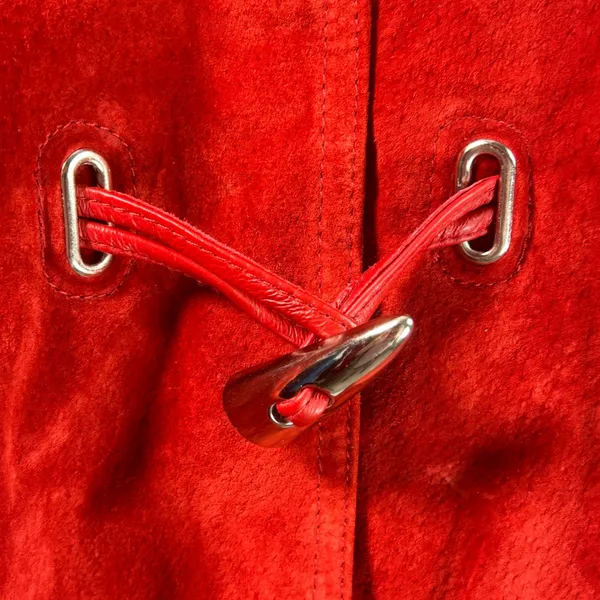 Bradley Bayou Red Suede Leather Toggle Hooded Coat Jacket Large L Silver Toggles - Image 11