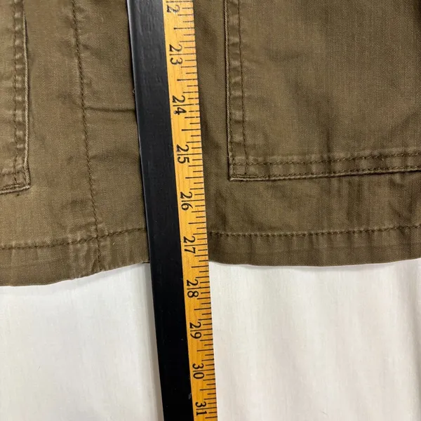 J.‎ Crew Jacket Brown Button Up Lightweight Utility Drawstring Waist Military S - Image 8