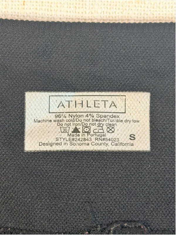 Athleta Women’s Seamless Striped Tight Leggings Black Silver Shimmer Small - Image 4