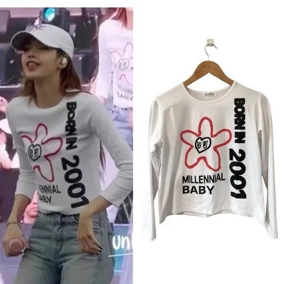 Millenial Baby Shirt‎ - Born in 2001 Flower Eye Long Sleeve - Image 2