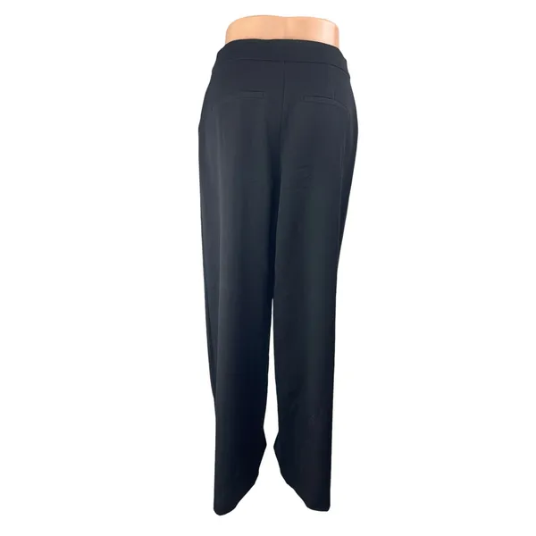 WAYF Women's Black High Rise Pleated Straight Leg Trousers Dress Pants Size XS - Image 2
