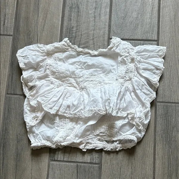 LoveShackFancy White Ruffled Blouse - Image 4