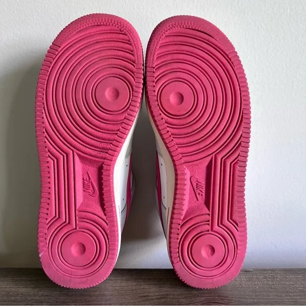 Nike Air Force 1 Lows Pink White Grey Shoe Size 7Y or 8.5 #619 - Image 9