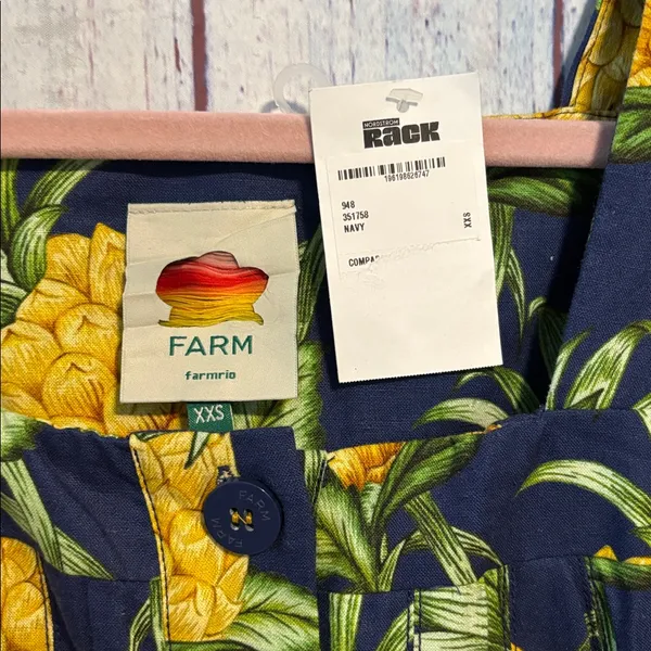NWT FARM Rio Pineapple Print Linen Blend Minidress - Image 5
