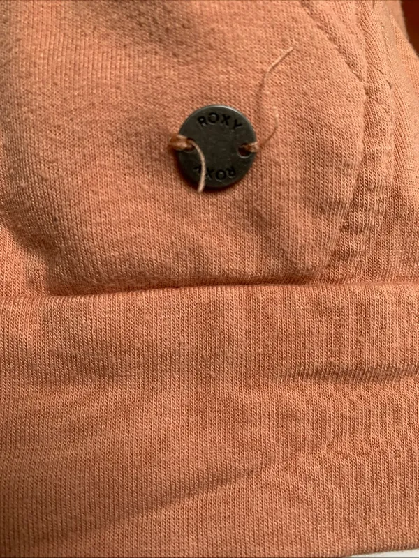 Roxy size small peach cropped long sleeve hoodie sweatshirt - Image 3