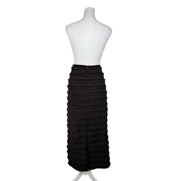 NWT H&M Dark Brown Fringe Maxi Pencil Skirt - Image 6