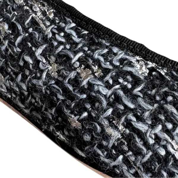 Like New Sam Edelman Sara Leather Tweed Flats Black Silver Size 7.5 - Image 7
