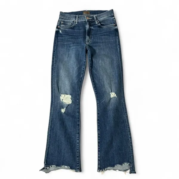Mother The Insider Crop Step Chew Jeans Dancing On Coals Blue 1417-104‎ Size 26 - Image 8