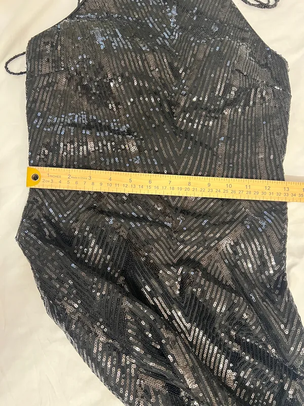 Mis Ord black prom sequin dress size M - Image 10