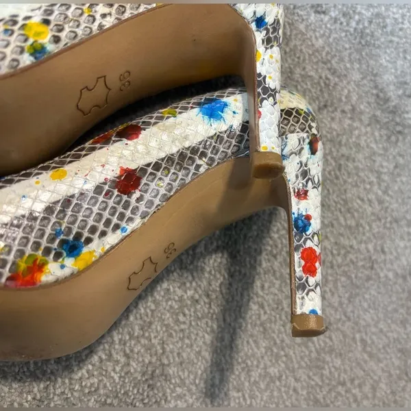 Andrew Kayla Mulit-Colored Snake Skin Heels - Image 6