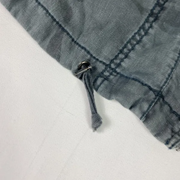 Marrakech Jacket Womens Medium Gray Linen‎ Camo Moto Zip Pockets Anthropolegie - Image 5