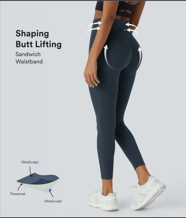 Halara UltraSculpt SoCinched High-Waisted Tummy Control 7/8 Training Leggings - Image 5