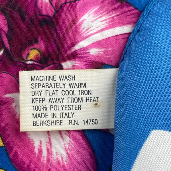 Berkshire‎ Blue Floral Polka Dot Scarf Wrap Made in Italy 33x33 - Image 5