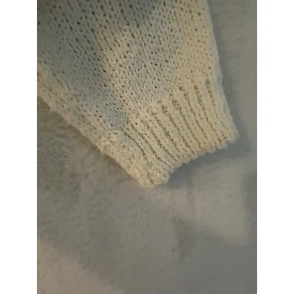Blair‎ Boutique Vintage Lace Collar Pearl Button Knit Sweater Off-White Large - Image 12