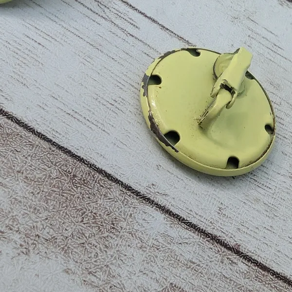 Vintage Clip On Earrings Retro Yellow/Green Circle 1" - Image 6