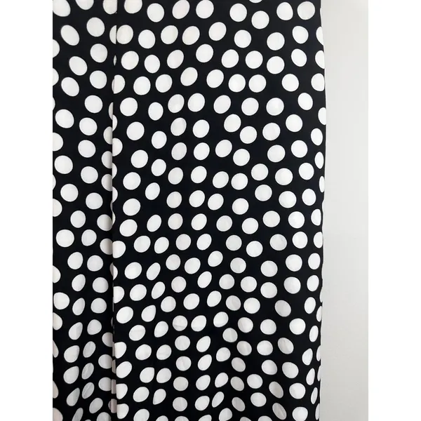 Banana Republic Womens XS Polka Dot Midi Skirt‎ Black White Retro - Image 3