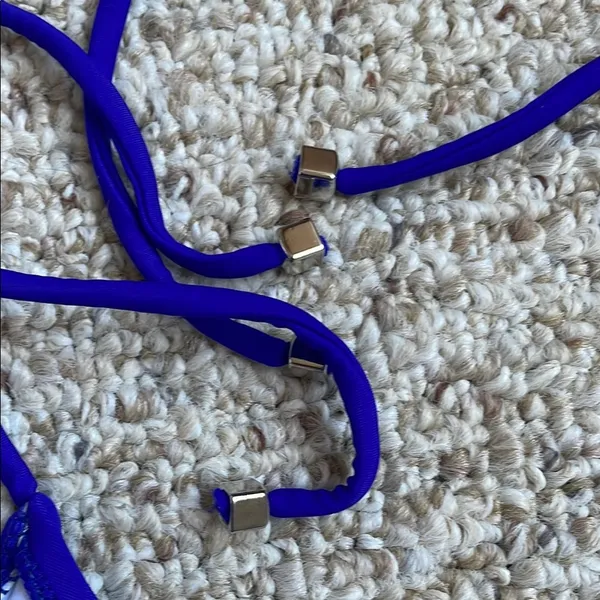 Venus Blue Triangle String Bikini Top - Image 4