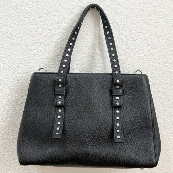 MARC JACOBS Mini T Tote Stud Black Pebbled Leather Crossbody Bag NO STRAP - Image 6