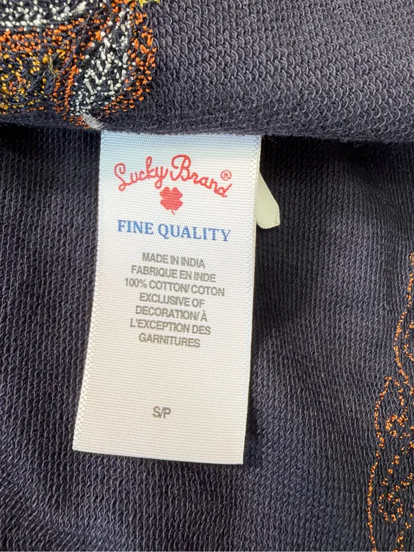 Lucky Brand Lucky Lotus Navy Embroidered Hooded Longline Jacket - Image 7