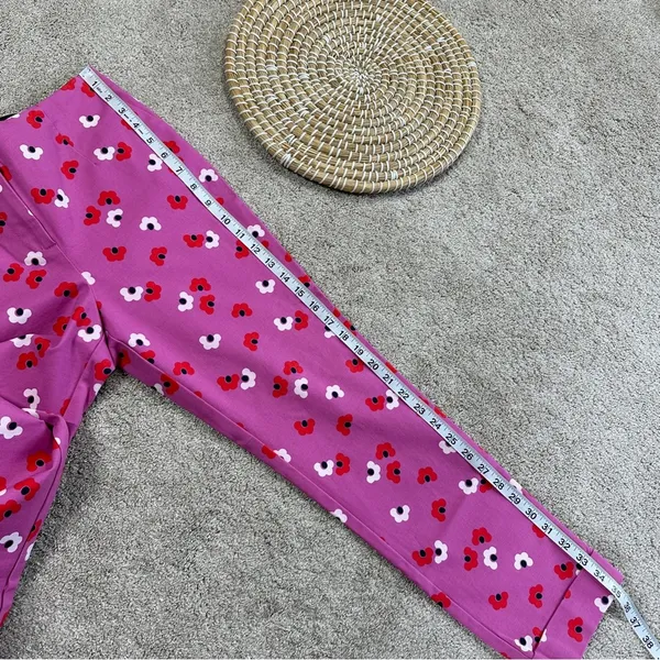 Boden Women’s Sorrento Kensington Floral Pants Trousers Mid Rise Stretch Pink 6R - Image 15
