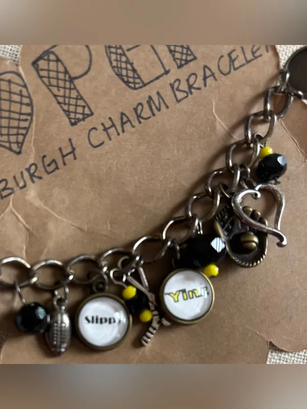 Pittsburgh Handmade Sports Themed Charm Bracelet Steelers Pirates Penguins - Image 4
