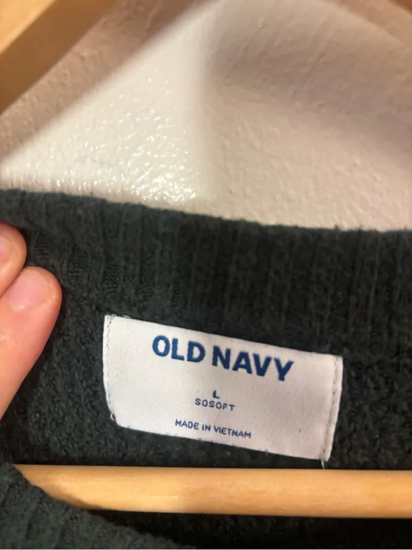 Old Navy Forest Green Crew Neck Sweater Size Large - Image 3
