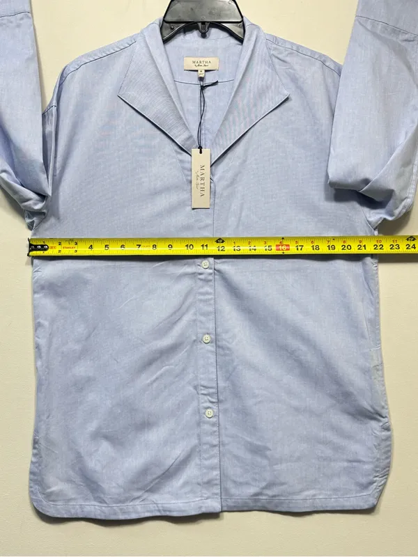 Martha Stewart women’s the relaxed classic fit Light Blue Button-Down Shirt NWT - Image 2