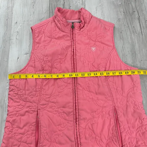 Ariat Women's XL Pink Softshell Vest Wind Water Resistant Equestrian Team Logo - Image 9