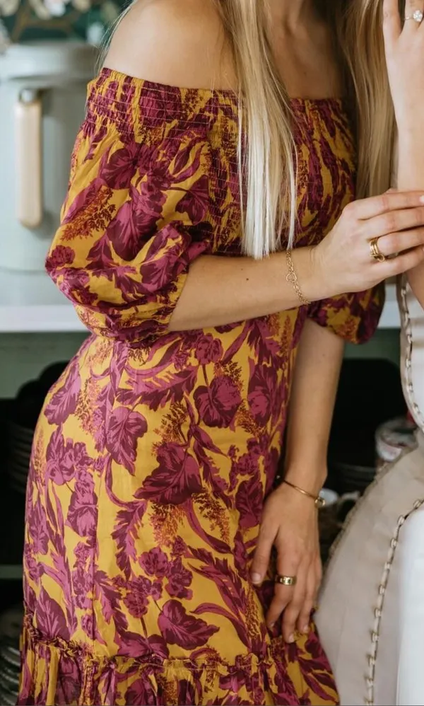 Olivaceous Purple And Yellow Mini Dress - Image 2