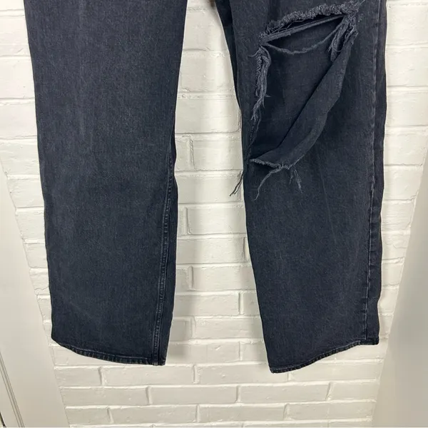 Abercrombie & Fitch Washed Black The 90s Relaxed Jean High Rise Size 14/32 - Image 6