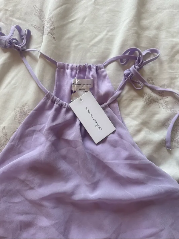 Lovers & Friends | Banks Dress Oastel Lilac Halter Ruffle Mini | NWT | L - Image 5
