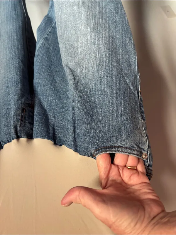 Motherhood Cream Panel Light Blue Wide-Leg Maternity Jeans - Image 5