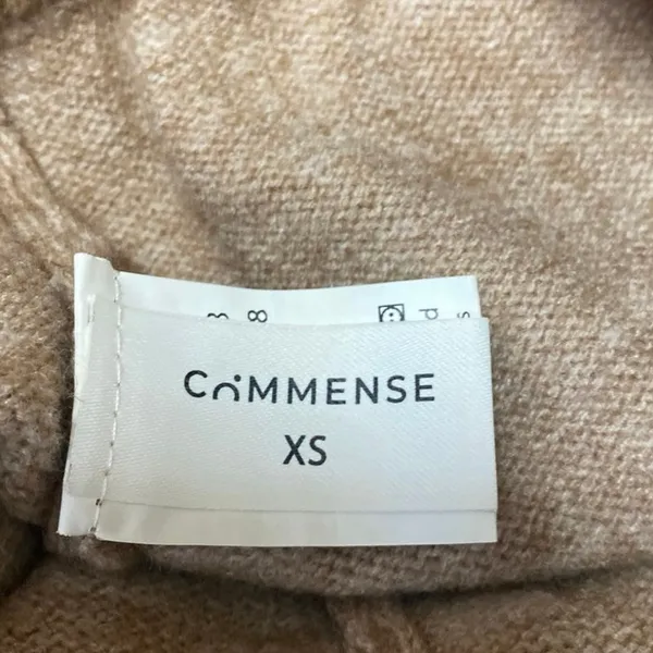 Commense Beige Tan Elastic Waist High Rise Knit Wide Leg Trousers Pants Size XS - Image 4