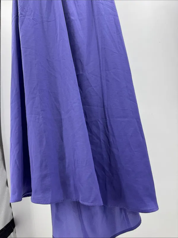 GAP open back blouson Midi Dress in Violet L silky wedding guest event party - Image 11
