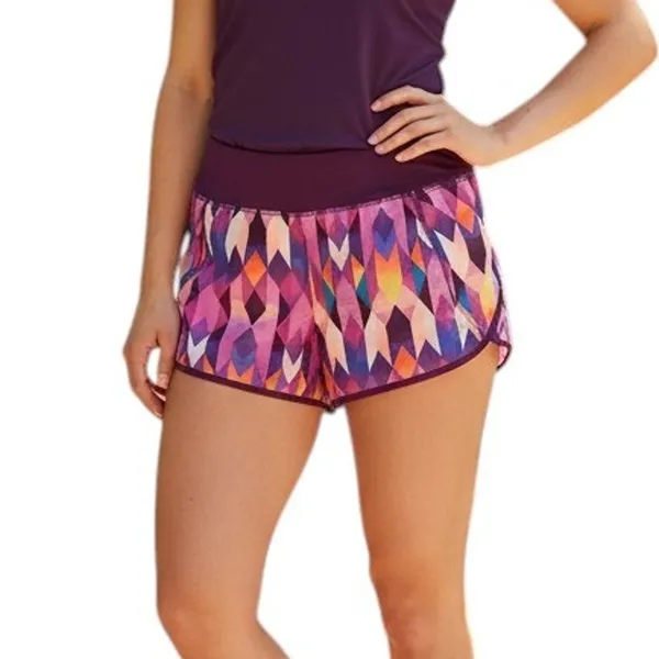 Reebok Pink/Purple Printed Running Shorts, L - Image 3