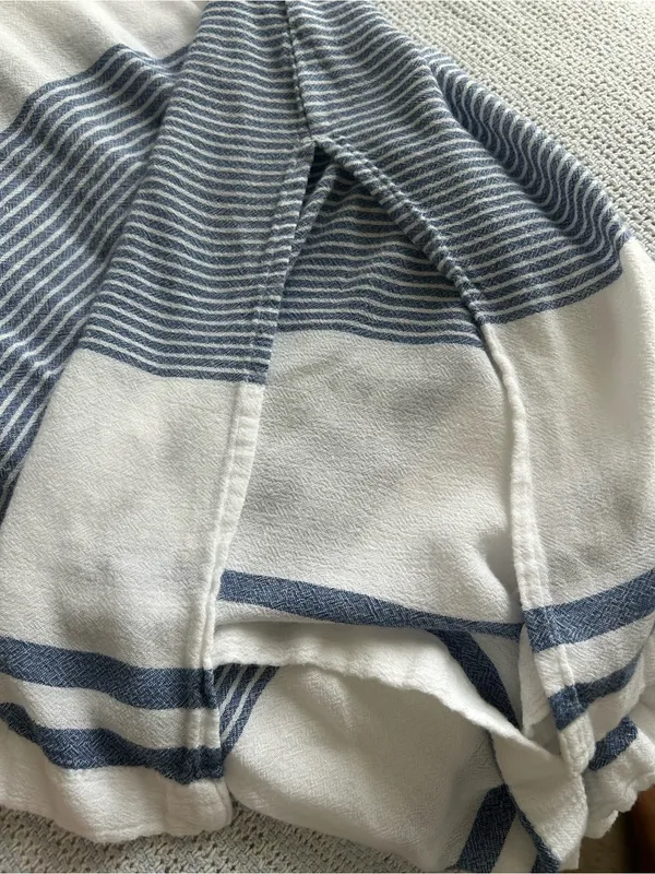 Southern Tide White & Blue V-Neck Striped Tunic Cover-up - Image 5