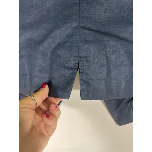DKNY Jeans Asymmetrical Zip Jacket‎ Women Petite S Navy Moto Crop Biker Modern - Image 8