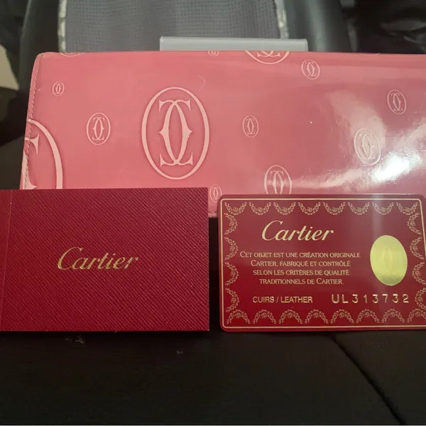 Cartier happy birthday wallet‎ with authentication card Pink - Image 2