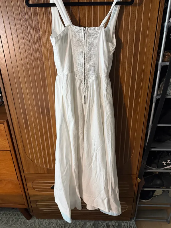 Reformation Balia Linen Dress White 4 - Image 5